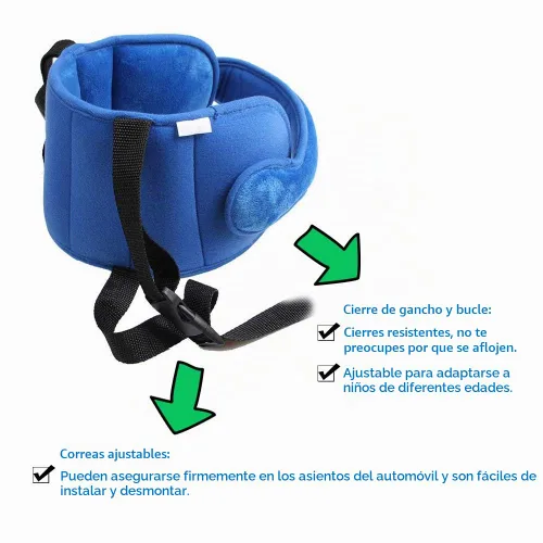 Vista 3 de LETTON Banda ajustable para reposacabezas de asiento de coche para niños pequeños, cubierta de correas para asiento de coche, alivio de cuello
