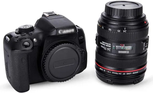 Vista 4 de Juego de tapa de lente trasera y tapa de cuerpo para Canon T7 T6 T5 T3 XS T7i T6s T6i T5i T4i T3i SL2 SL1 7D Mark II 6D Mark II 5D Mark IV 5DS R 1Dx