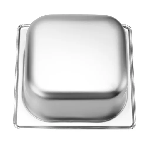Vista 4 de SOUJAP Paquete de 8 sartenes de mesa de vapor de 1/6 de tamaño x 2.5 pulgadas de profundidad, sartenes de cocina de acero inoxidable antiatascos