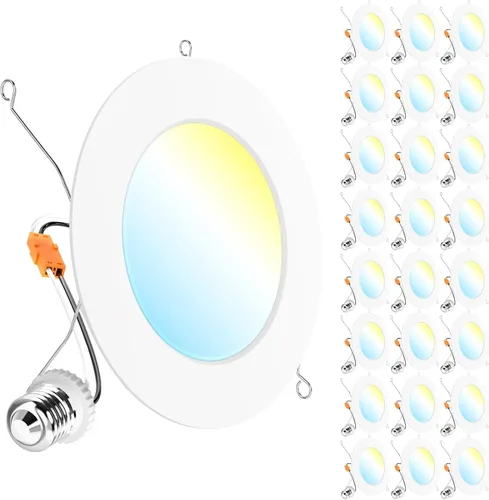 Vista 8 de Sunco Paquete de 24 Luces LED Empotradas Planas de 4 Pulgadas, Iluminación Retrofit para Techo Can, 800 LM, CCT Seleccionable