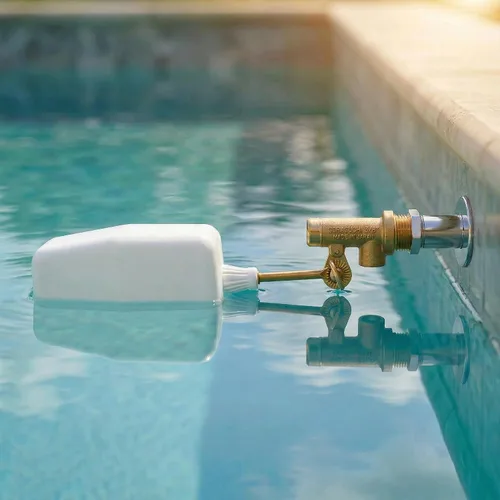 Vista 6 de Válvula de flotador de agua de 3/8 pulgadas, con brazo ajustable de latón, llenado automático y válvula de control de nivel de agua, para onds