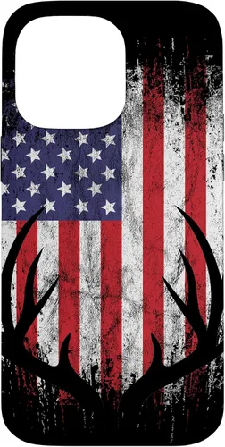 Vista 21 de Deer Hunting American Flag Whitetail Buck Antlers Case for iPhone 17
