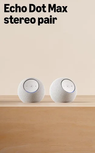 Vista 9 de Amazon Echo Dot Max (modelo más reciente): parlante Alexa con sonido que llena la habitación y graves casi 3 veces más potentes, ideal para salas