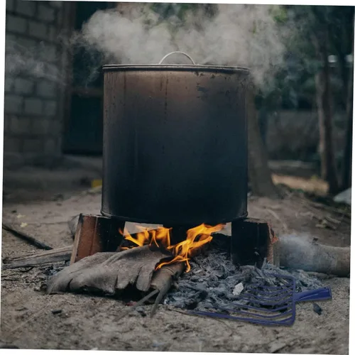Vista 2 de Happyyami Rastrillo de hojas para arbustos, rastrillo de carbón, pala de carbón, pala de carbón, barbacoa, cucharada de cenizas de carbón