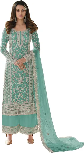 Vista 11 de STELLACOUTURE India paquistaní Eid festival red bordado material salwar kameez traje para las mujeres con dupatta 2406-O