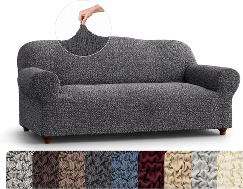 Vista 39 de PAULATO BY GA.I.CO. Funda elástica para sillón – Funda de sofá – Funda de sofá biplaza – Protector lavable de ajuste de forma de 1 pieza para Beige