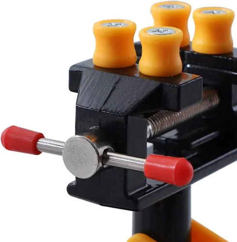 Vista 7 de Yakamoz Mini abrazadera universal de tornillo de succión de 360 grados, prensa de tornillo de banco de mesa con base de succión para bricolaje