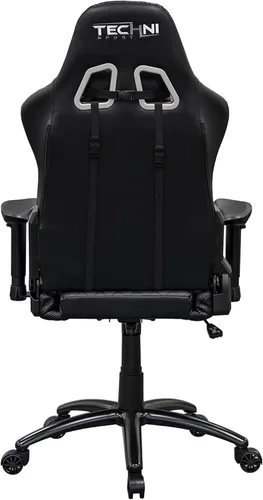 Vista 7 de Techni Sport RTA-TS51-BK - Silla para juegos, color negro Adjustable lumbar support, adjustable armrests, carbon fiber look, 300 lb capacity