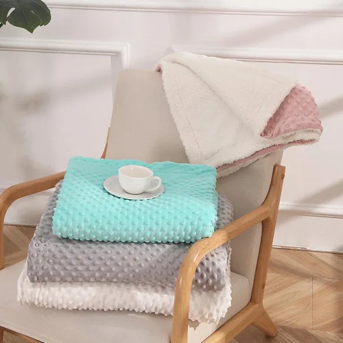 Vista 3 de yky Manta de bebé de forro polar con burbujas personalizadas para niños, mantas de bebé personalizadas con nombre bordado