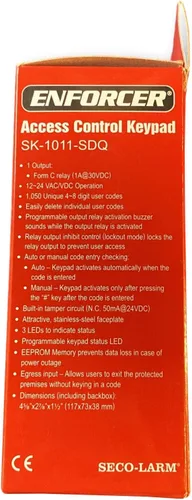 Vista 2 de Seco-Larm Enforcer Teclado de Control de Acceso (SK-1011-SDQ)