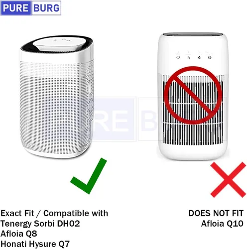 Vista 3 de PUREBURG Filtro de repuesto compatible con Afloia AQ8 Q8 y Honati Hysure Q7, Tenergy Sorbi deshumidificador 2 en 1 (33.8 fl oz), paquete de 3 HEPA