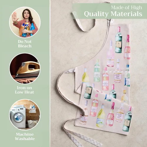 Vista 989 de Maison d' Hermine Delantales para mujer con bolsillo, 100% algodón (27.50 x 31.50 pulgadas)