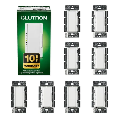 Vista 29 de Lutron - Interruptor de atenuación Maestro LED+ para bombillas LED regulables, halógenas e incandescentes, 150 W/unifolar o multiubicación, Biscuit