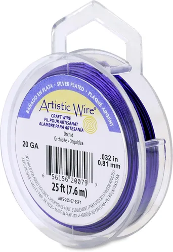 Vista 26 de Artistic Wire, Alambre de cobre de color chapado en plata de calibre 18, resistente al deslustre, amatista, 20 pies