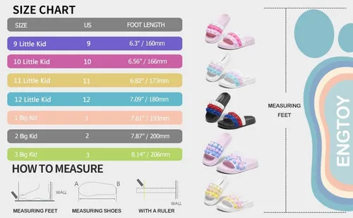 Vista 2 de Engtoy Kid Boys Girls Slides Sandals For Kid Unisex Child Slippers Lightweight Non-slip Open Toe Comfy Shower Beach Funny Slide Sandals