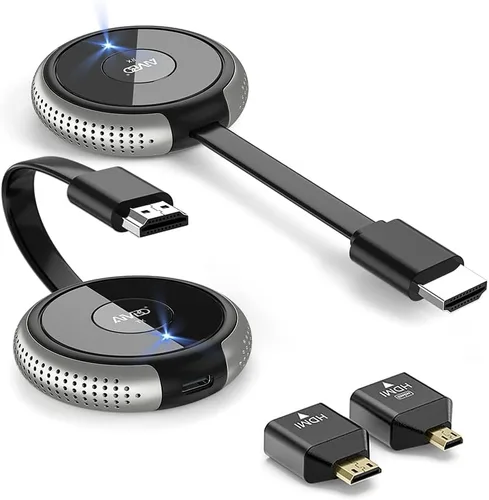 Vista 9 de TIMBOOTECH Transmisor y receptor HDMI inalámbrico 4K, transmisión de video/audio/archivos, extensor inalámbrico HDMI 5G Kit para portátil, cámara