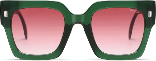 Vista 25 de SOJOS Gafas de sol cuadradas vintage de gran tamaño para mujer, estilo retro, de lujo, grandes, UV400 SJ2194