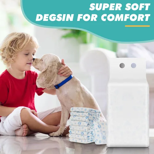 Vista 8 de Pañales desechables para perros machos, 20 unidades ajustables para perros machos con ajuste a prueba de fugas, pañales para cachorros, pañales