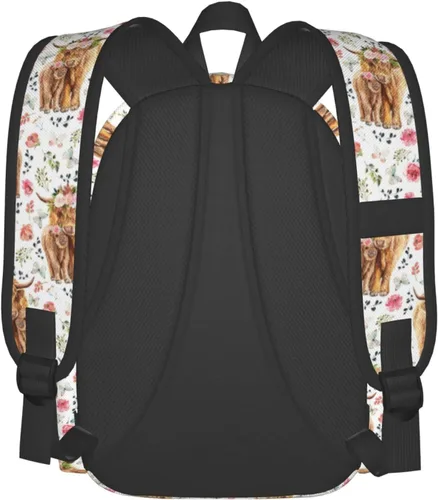 Vista 4 de Mochila de seta de 16 pulgadas Mochila de viaje ligera para portátil, vaca highland, Classic