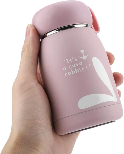 Vista 6 de Mini botella de agua, taza de acero inoxidable taza de vacío, para viajes para picnic (rosa)