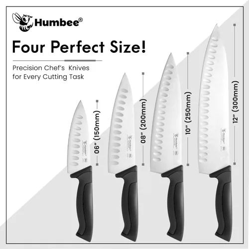 Vista 7 de Cuchillo de chef certificado NSF de 8 pulgadas, cuchillo de cocina de acero inoxidable de alto carbono con mango ergonómico codificado por