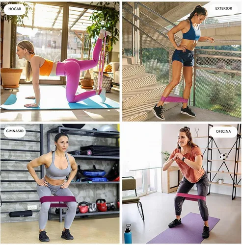 Vista 5 de Resistance Loop Exercise Bands for Home Fitness, Yoga Pilates, Stretching, Strength Training, and Physical Therapy - Elastic Bands Set Workout Bands