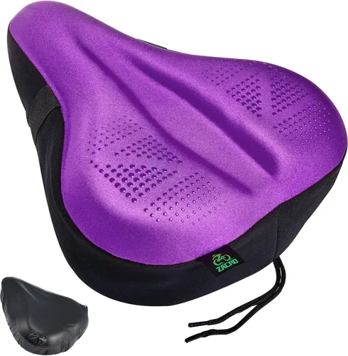 Vista 10 de Zacro Bike Seat Cushion - Padded Gel Bike Seat Cover for Men & Women, Padding Bicycle Saddle fit with Peloton/Spin Stationary Exercise/Mountain Road