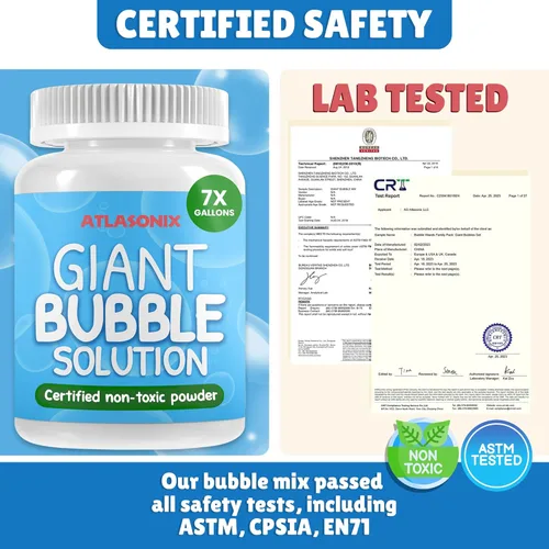 Vista 3 de Solución de burbujas gigantes – Varitas de burbujas, burbujas para niños, polvo de mezcla de burbujas para niños hace 896 OZ (7 galones) – La mezcla