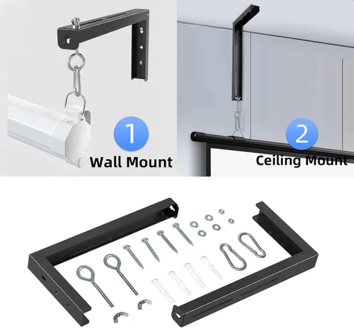 Vista 5 de suptek PRL002B - Soporte universal para proyector de pared, soportes en L para colgar en la pared, ganchos de montaje de extensión ajustables de 12