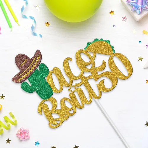 Vista 3 de Taco Bout 50-G - Decoración para pastel de 50 años, temática de fiesta mexicana, decoración de fiesta de cumpleaños número 50 y fabulosa, decoración