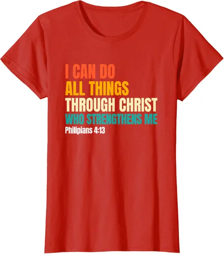 Vista 53 de I Can Do All Things Through Christ Christian Faith Camiseta, Negro, S