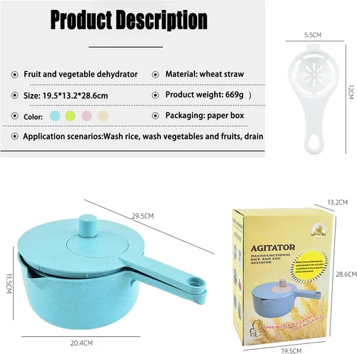 Vista 2 de Spinner, Veggie Spinner Secador de frutas y verduras de secado rápido para escurrir lechuga y verduras (azul)