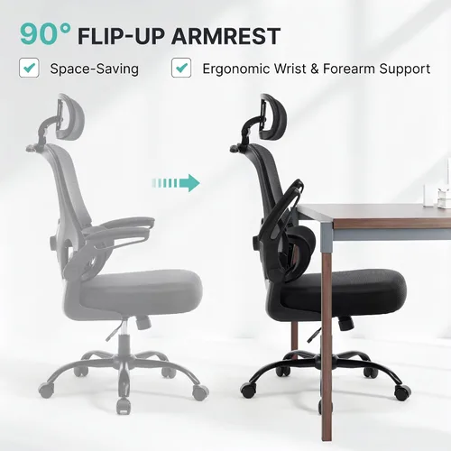 Vista 5 de Yulinck - Silla de oficina minimalista y elegante, silla de escritorio giratoria de altura ajustable, silla universal para computadora para el hogar