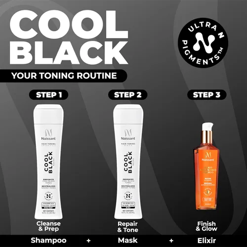 Vista 13 de naissant Champú Tonificante Cool Black para Cabello Pigmentos de Ultra Alta Pureza Neutraliza los Tonos Rojos y Naranjas Ácido Hialurónico