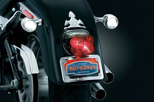 Vista 2 de Kuryakyn 2107 Accesorio de iluminación de motocicleta: Bisel Deep Dish para motocicletas Harley-Davidson 2000-19 con señal de giro de bala/luces
