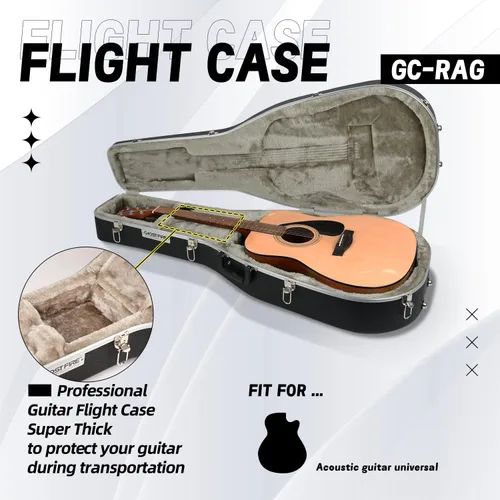 Vista 2 de GHOSTFIRE Acoustic ABS - Carcasa rígida para acústico, GC-RAG, color negro