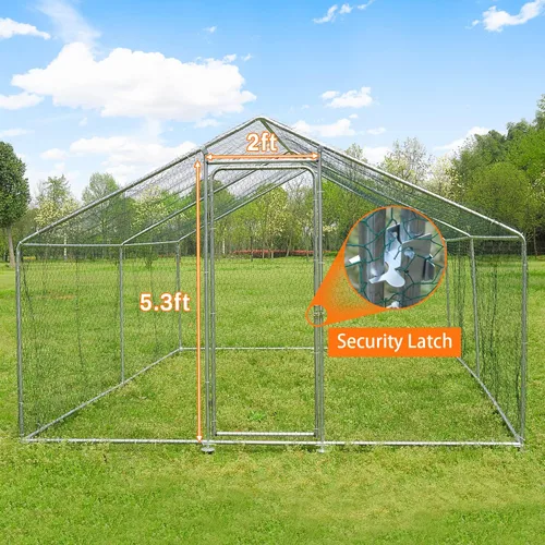 Vista 6 de Gallinero grande con cubierta, casa para gallinas, para conejos.