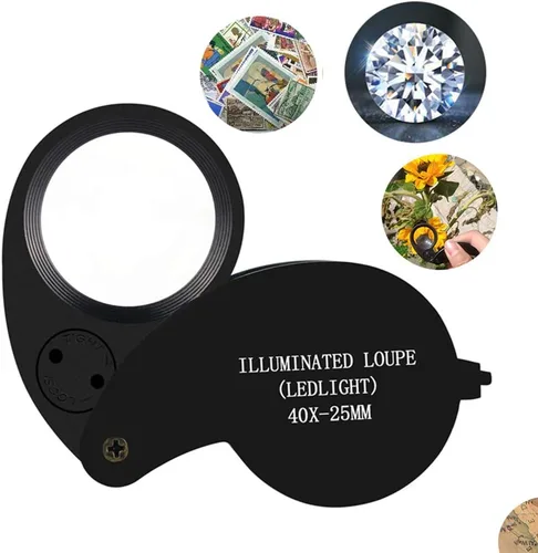 Vista 8 de Jewelers Loupe 30X, lupa de construcción de metal y vidrio óptico