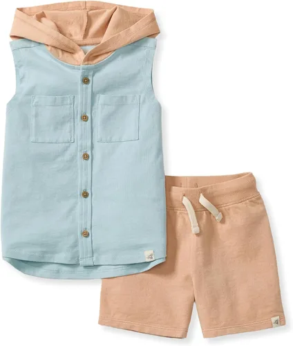 Vista 17 de Burt's Bees Baby conjunto de camisa y pantalón para bebé niño, conjunto de camiseta de manga larga y pantalón, 100% algodón orgánico Lavado de ácido