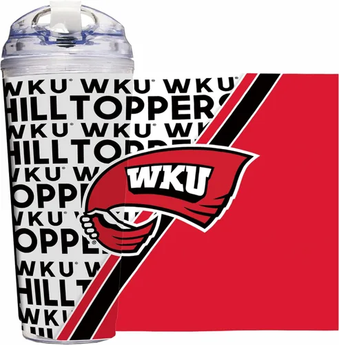 Vista 41 de Rico Industries Taza acrílica NCAA estándar de 24 onzas con tapa con bisagra, taza de doble pared oficialmente licenciada con pajita