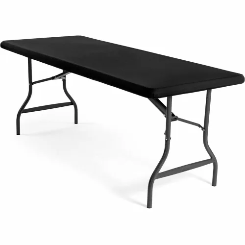 Vista 5 de Cubierta de tela elástica para la parte superior de la mesa, marca Iceberg, poliéster/licra, negro (Black cap), 1 Measures 72"x 30"x3", durable