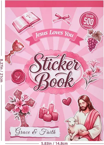 Vista 3 de Más de 500 calcomanías cristianas de Jesús para mujeres, calcomanías