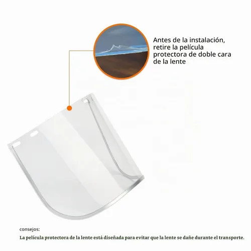 Vista 7 de Protector facial para moler y cortar, viseras transparentes y de Amarillo