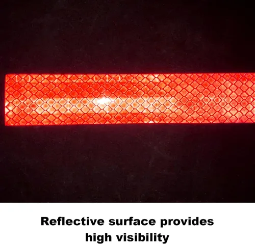 Vista 4 de Paquete de 50 tiras reflectantes de grado diamante de alta calidad, color rojo, 1.2 x 6 pulgadas, impermeables, adhesivos para buzones, automóviles