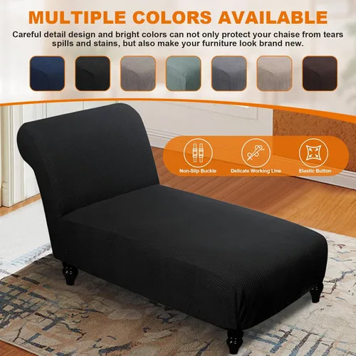 Vista 5 de Funda para tumbona sin brazos, fundas elásticas para silla de sala de estar, funda de diván sin brazos, fundas de interior para dormitorio, tela