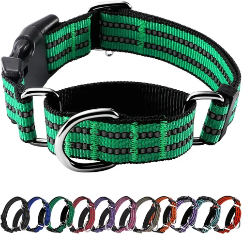 Vista 12 de Hikiko Martingale - Collar reflectante de nailon para perro con hebilla de liberación rápida, ajustable, collar de entrenamiento antideslizante