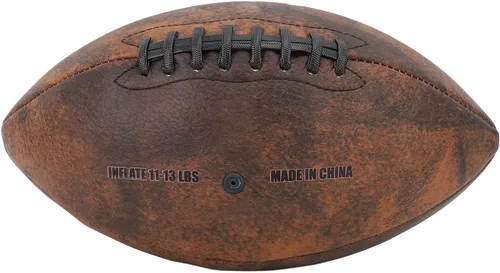 Vista 8 de GOTOTOP Entrenamiento Fútbol Tamaño 9 Rugby Pelota PU Agarre Cómodo Diseño Vintage Fútbol Deportivo para Partido de Juego