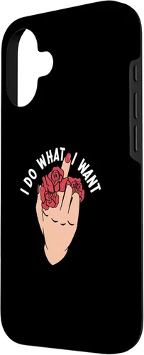 Vista 2 de I Do What I Want Middle Finger Flowers Women Case for iPhone 16