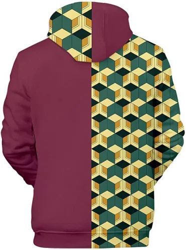 Vista 2 de Cos-Animefly Demon Slayer - Sudadera con capucha para cosplay de Giyuu Tomioka con estampado 3D, unisex, con capucha
