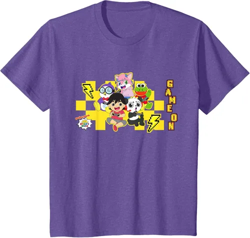 Vista 38 de Ryan's World Game On Characters Camiseta, Negro, S